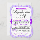 Moderne Paarse Stripes Bachelorette Kaart (Voorkant)