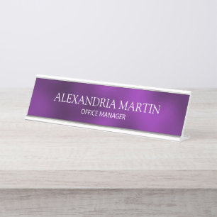 Moderne Paarse taakomschrijving Bureau Naambordje