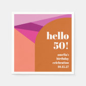 Moderne Paarse Terracotta Art Aangepaste 50ste Ver Servet (Voorkant)