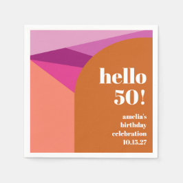 Moderne Paarse Terracotta Art Aangepaste 50ste Ver Servet