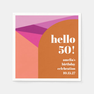 Moderne Paarse Terracotta Art Aangepaste 50ste Ver Servet