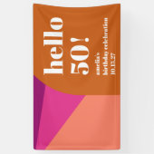 Moderne Paarse Terracotta Art Aangepaste 50ste Ver Spandoek (Verticaal)