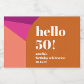 Moderne Paarse Terracotta Art Aangepaste 50ste Ver Sparkling Wijnetiket (Enkel label)