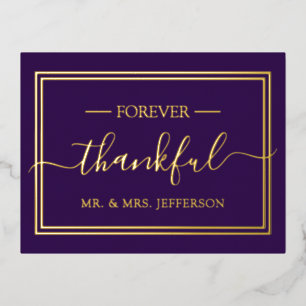 Moderne Paarse Trouw Dank U Mr. & Mrs. Folie Uitnodiging Briefkaart