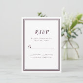 Moderne Paarse Trouw-RSVP Minimalistische Trouw (Staand voorkant)