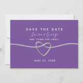 Moderne Paarse Trouw Save the Date (Voorkant)