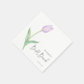 Moderne Paarse Tulp Solo Bruids Brunch Cocktail Servet (Hoek)