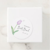 Moderne Paarse Tulp Solo Bruidsbrunch Bedankjes Labels (In situ)