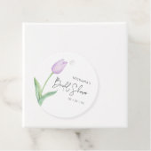 Moderne paarse Tulp Solo Bruidsdouche Bedankjes Labels (In situ)