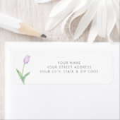Moderne Paarse Tulp Solo Bruidsfeest Cadeau Regist Etiket (Insitu)