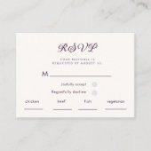 Moderne Paarse Typografie RSVP Kaart (Voorkant)