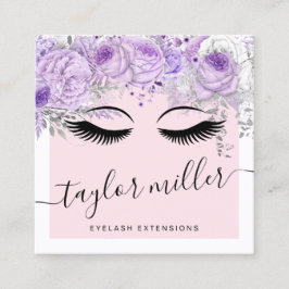 Moderne  paarse uitbreiding van het bloem vierkante visitekaartje