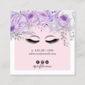 Moderne  paarse uitbreiding van het bloem vierkante visitekaartje (Achterkant)