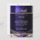 Moderne Paarse uitnodiging tot het uitzenden van e (Achterkant)