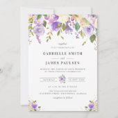 moderne paarse uitnodiging voor een bruiloft (Voorkant)