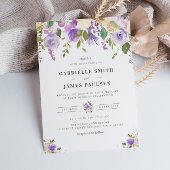 moderne paarse uitnodiging voor een bruiloft