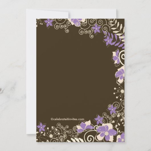 Moderne Paarse uitnodiging voor het Baby shower va (Achterkant)