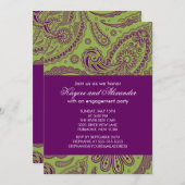 Moderne Paarse uitnodigingen van de Partij van de  (Voorkant / Achterkant)