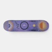 Moderne Paarse urbane zon Star Rainbow Girly Persoonlijk Skateboard (Horizontaal)