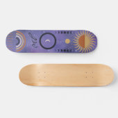 Moderne Paarse urbane zon Star Rainbow Girly Persoonlijk Skateboard (Horizontaal)