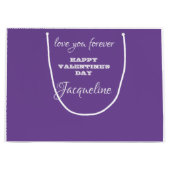 Moderne Paarse Valentijnsdag met persoonlijke naam Groot Cadeauzakje (Voorkant)