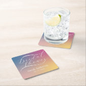 Moderne paarse verloop ombre-script bruiloftsdouch kartonnen onderzetters (Insitu)