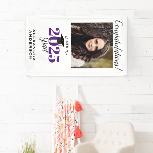 Moderne Paarse verticale Afstuderen van de Foto va Spandoek (Insitu)