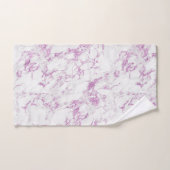 Moderne Paarse Violet Glitter Folie Wit Marmer Bad Handdoek (Handdoek)