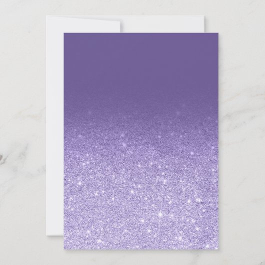 Moderne paarse violet glitter ombre foto Sweet 16 Kaart (Achterkant)
