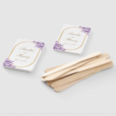 Moderne Paarse Violet Lavenders Bloemenbruiloft Handwaaier (Niet-gemonteerd)