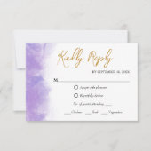 Moderne Paarse Violet RSVP-kaart RSVP Kaartje (Voorkant)