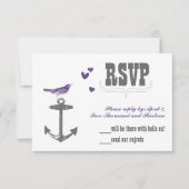  moderne Paarse vogelgriep RSVP Kaartje (Voorkant)