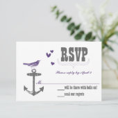  moderne Paarse vogelgriep RSVP Kaartje (Staand voorkant)