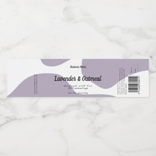 Moderne Paarse vormgeving van pasta-zeep Waterfles Etiket (Enkel label)