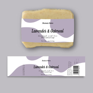 Moderne Paarse vormgeving van pasta-zeep Waterfles Etiket