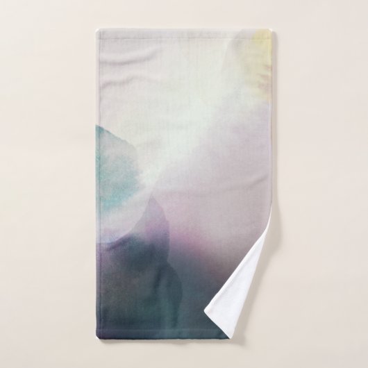 Moderne Paarse Waterverf Abstract Bad Handdoek (Handdoek)