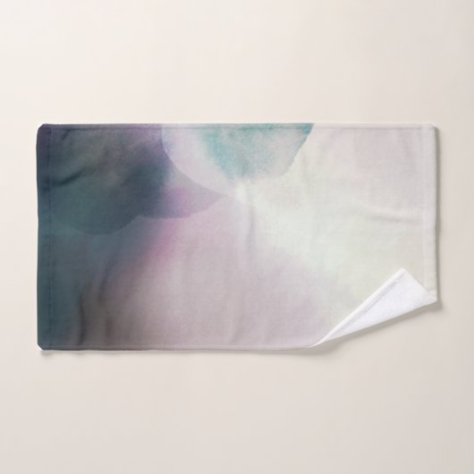 Moderne Paarse Waterverf Abstract Bad Handdoek (Handdoek)