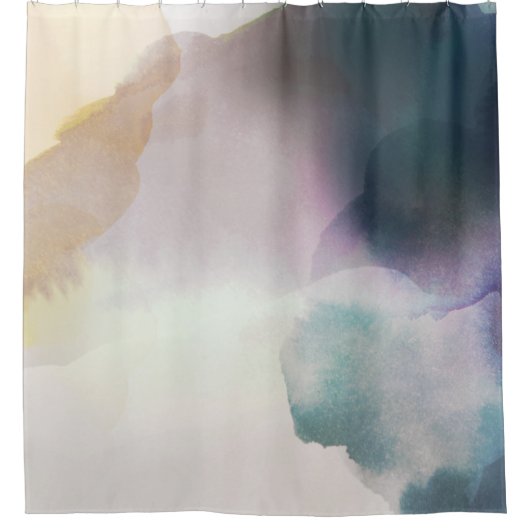 Moderne Paarse Waterverf Abstract Douchegordijn (Voorkant)