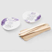 Moderne Paarse Waterverf bruiloft Handwaaier (Niet-gemonteerd)