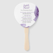 Moderne Paarse Waterverf bruiloft Handwaaier (Achterkant)