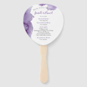 Moderne Paarse Waterverf bruiloft Handwaaier (Voorkant)