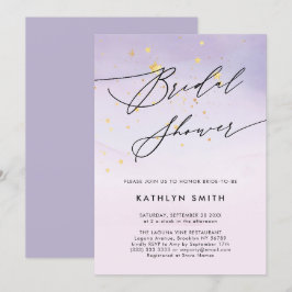 Moderne Paarse Waterverf Calligrafie Vrijgezellenf Kaart