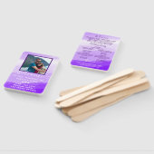 Moderne Paarse Waterverf foto bruiloft Programma H Handwaaier (Niet-gemonteerd)