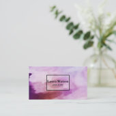 Moderne Paarse Waterverf Gepersonaliseerd Visitekaartje (Staand voorkant)