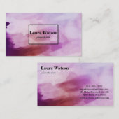 Moderne Paarse Waterverf Gepersonaliseerd Visitekaartje (Voorkant / Achterkant)