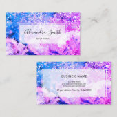 Moderne Paarse Waterverf Makeup Artist Abstract Visitekaartje (Voorkant / Achterkant)