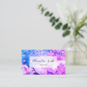 Moderne Paarse Waterverf Makeup Artist Abstract Visitekaartje (Staand voorkant)