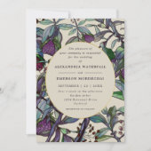 Moderne paarse waterverf met bloemen kaart (Voorkant)