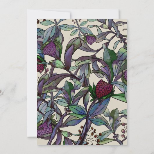 Moderne paarse waterverf met bloemen kaart (Achterkant)