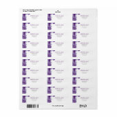 Moderne Paarse Waterverf Paint Spetter Bruiloft Etiket (Full Sheet)